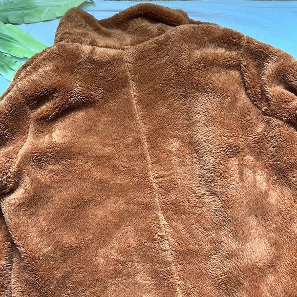 Angashion Fuzzy Fleece Lapel Open Front Long Cardigan Coat - Picture 8 of 16